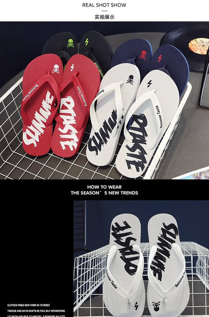 Flip-flops Men's Summer New Soft Sole Non-slip Flip-flops Youth Leisure Beach Sandals Sandalias De Fiesta Elegantes