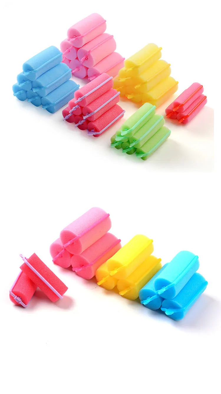 Soft Sponge Foam Cushion Hair Rollers Curlers Hairdressing Kit DIY Home Hair Styling Tool Hair Salon for Barber DIY Curls Random