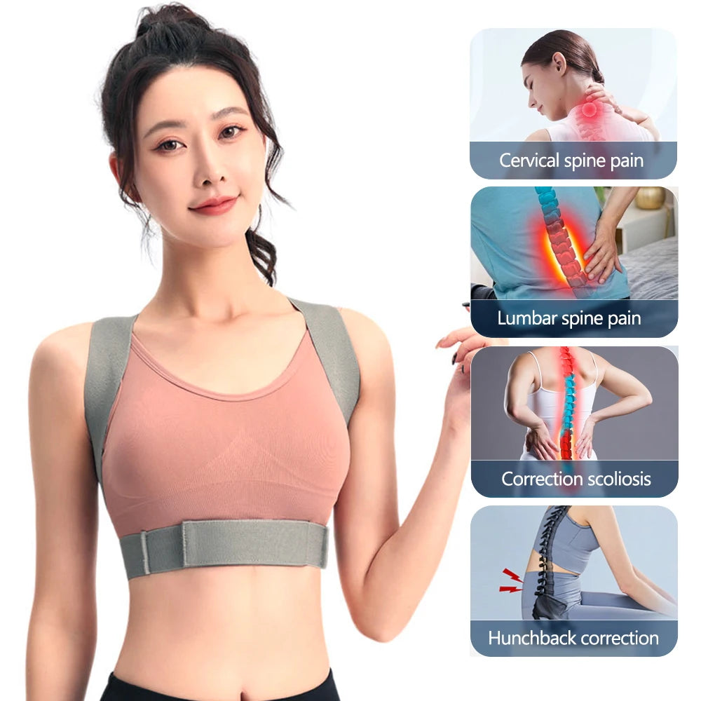 Posture Corrector Easy Wearing Concealed Back Brace with Adjustable Belt, Breathable Back Straightener for Improving Hunchback