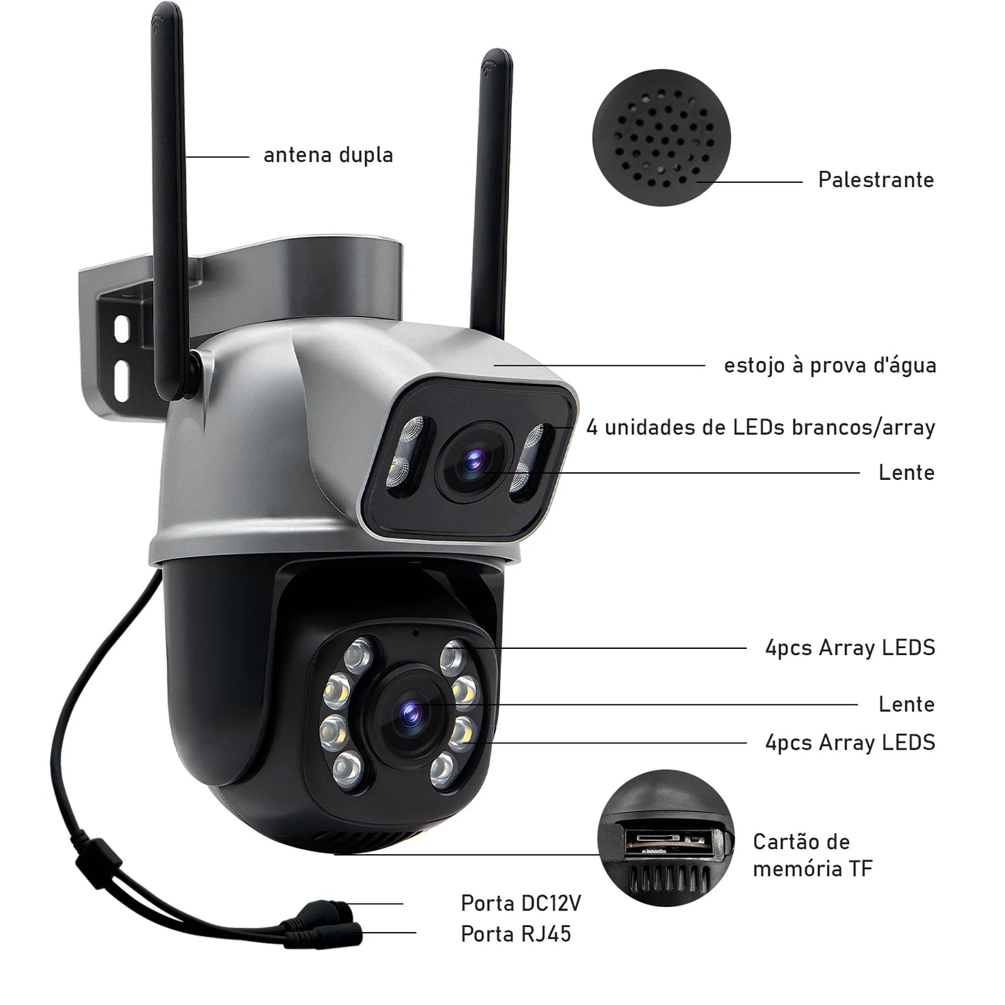 3MP HD Wireless Security IP Camera Camera Security Camera Camera Camera 4K Security Camera Camera Camera 4K in Brazil