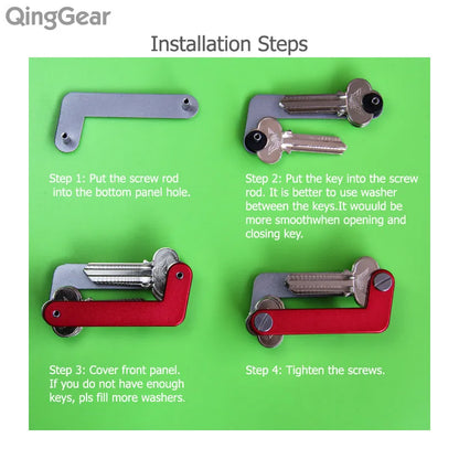 QingGear OKEY Advanced Key Organizer Travel Key Kits Light Weight Quickly and Easily Open door key Holder folder keys bar Tool