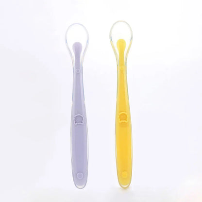 2 pcs Silicone Spoon for Baby Infant Feeder Spoons for Children Kids Soft Safety Feeding Spoons BPA Free Baby Utensils Flatware