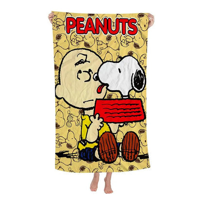 S-Snoopy Anime Cartoon Beach Towel Cute Kawaii Room Decor Bath Girls Children Hand Towels For Bathroom Shower