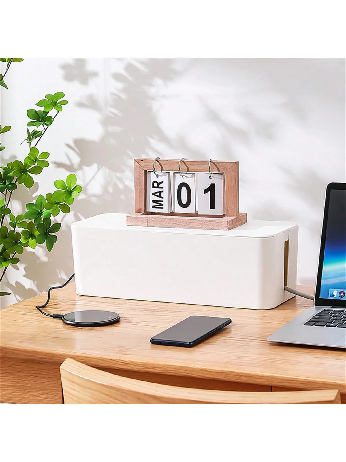 3 Pcs/Set Cable Management Boxes Organizer Strip Charger Wire Cable Storage Box Dust Large Storage Wires Keeper Holders
