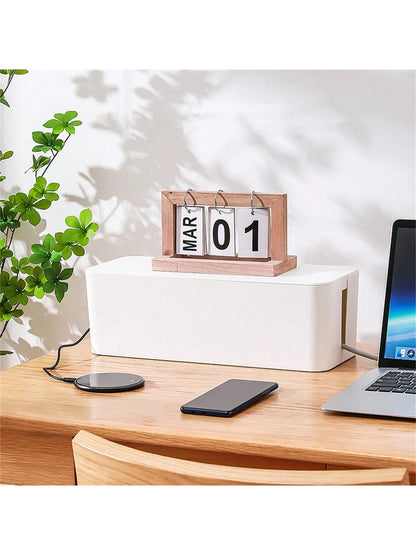 3 Pcs/Set Cable Management Boxes Organizer Strip Charger Wire Cable Storage Box Dust Large Storage Wires Keeper Holders