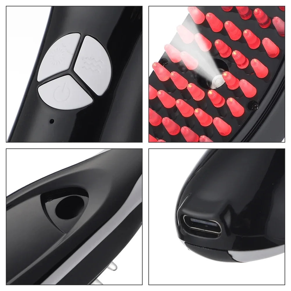 Electric Spray Massage Comb,Scalp Massager Head Meridian Massager Anti Hair Red and Blue Light Nourishing Scalp