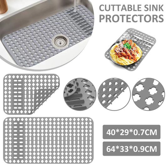 Silicone Sink Protector Heat-Resistant Anti-Slip Kitchen Sink Mats Sink Drainer Mat Reusable Sink Protector Mat for Kitchen