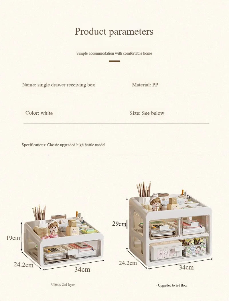Drawer Desktop Organizer, Organizer Drawers, Desk Stationery Organizer, Multifunctional Dustproof Large Capacity Office Shelf
