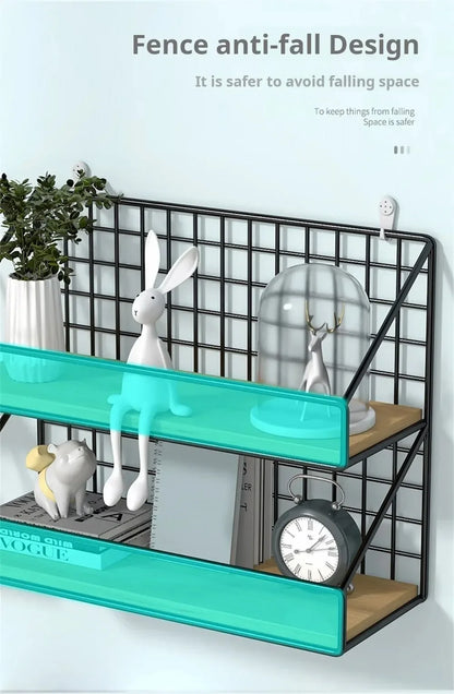 Creative Wall Mounted Shelves, Bedroom Iron Wall Hanging Storage Racks, Storage Baskets, Hanging Shelf, Home Organization