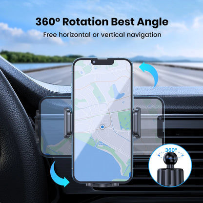 TOPK Phone Mount For Car Phone Holder Cell Phone Holder Hands Free Phone Stand For Car Vent Phone Mount Fit Smartphone Universal