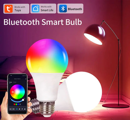 Tuya Bluetooth Smart LED Light Bulb E27 RGB 110V 220V Smart Lamps for Livingroom Decoration Party Lighting Smart Life