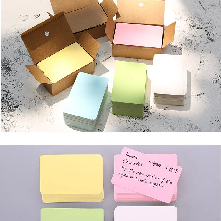 100pcs/box Kraft paper card color blank business card message thank you card writing card label bookmark learning card