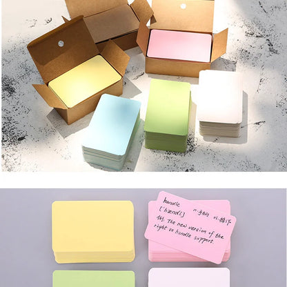 100pcs/box Kraft paper card color blank business card message thank you card writing card label bookmark learning card