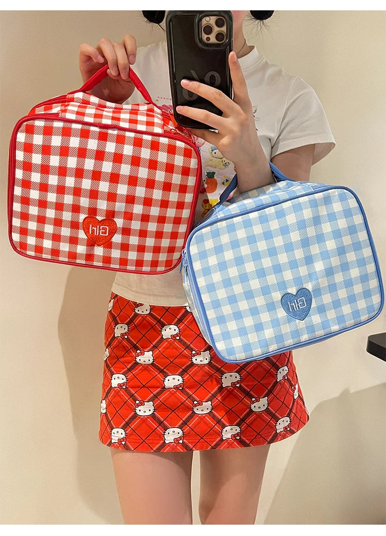 Storage Organizer Large Capacity Makeup Bag Portable Double-layer Clothing Storage Bag Handheld Waterproof Toiletry Bag Girl