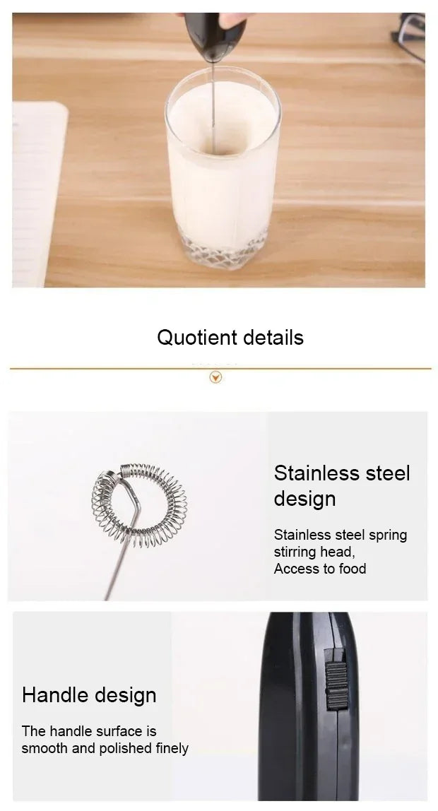 Electric Whisk Mixer Household Handheld Mini Egg Beater Kitchen Blender Coffee Milk Tea Beat Up Cream Stirring