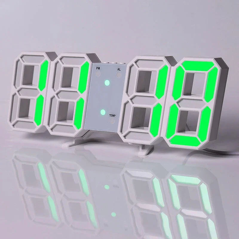 3D digital alarm clock desktop clock wall-mounted living room electronic clock home bedroom ornament clock table clock