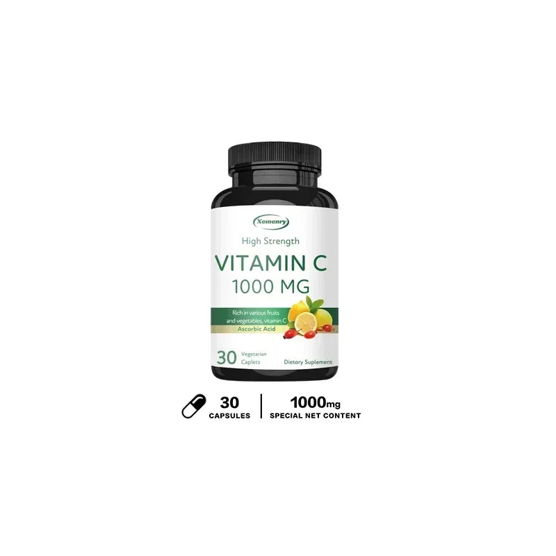 Vitamin C Capsules - Boost Immunity, for Skin, Heart, Teeth Health, Antioxidant, Dietary Supplement