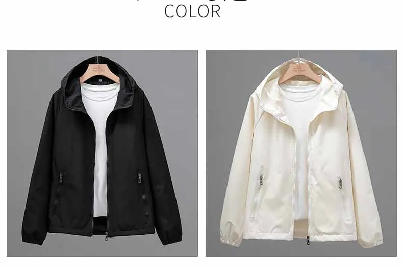 Women Travel Jacket Casual Wears Hooded Coat Outdoor Hiking Couple Wind-Proof Clothing Spring Autumn Fashion Unisex Outerwear
