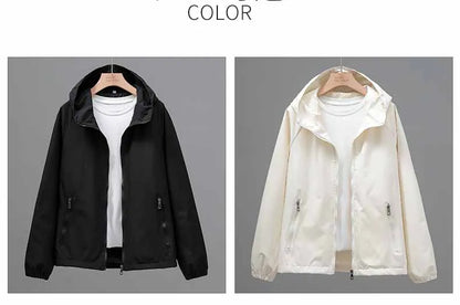 Women Travel Jacket Casual Wears Hooded Coat Outdoor Hiking Couple Wind-Proof Clothing Spring Autumn Fashion Unisex Outerwear