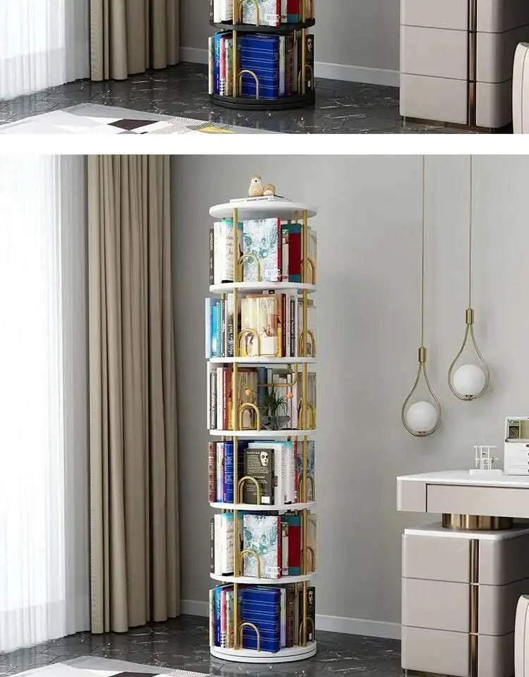 Modern Closet Bookcase Organizer Cabinet Display Rotating Bookcase Magazine Shelves Estante Para Livros Minimalist Furnitures