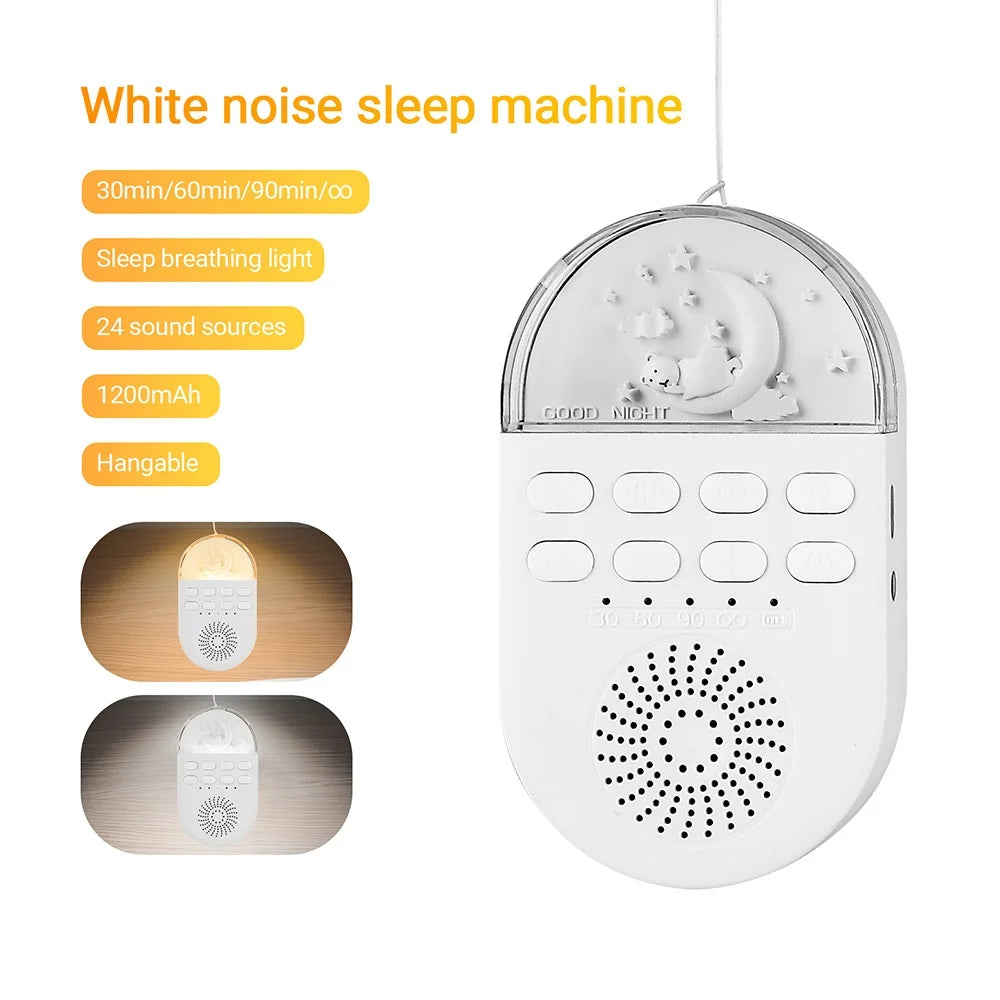 Portable White Noise Machine For Sleeping Baby Sleep Aid Noise Machine Kids Sleep Night Light 24 Natural Sounds Baby Sleeper