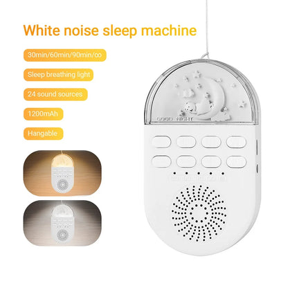 Portable White Noise Machine For Sleeping Baby Sleep Aid Noise Machine Kids Sleep Night Light 24 Natural Sounds Baby Sleeper