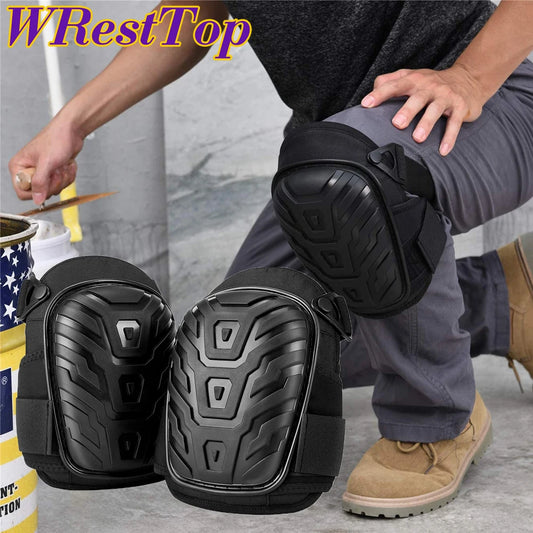 Construction Knee Pads with Thick Foam and Gel Cushioning, Adjustable Kneepads Straps for Work Flooring Gardening