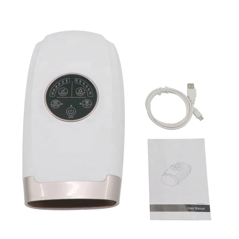 Cordless electric handheld massager with heat and pressure point therapeutic massager suitable for carpal tunnel