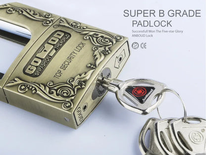 Strong Padlock with Key Outdoor Door Locks Classical Solid Dormitory Lock Anti-theft Warehouse Barn Big Cabinet Rustproof Locks
