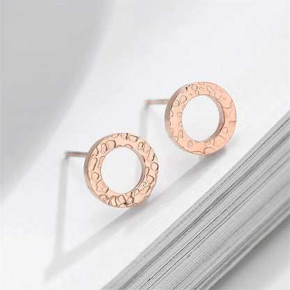 e-Manco Ladies Small Round Safety Pin Earrings Women Stainless Steel Earrings Trending Ear Ring Studs Jewelry