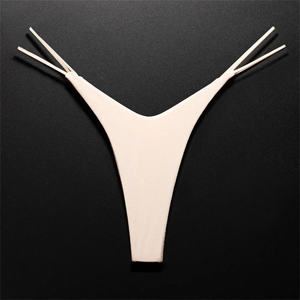 High Cut Thong Cotton Sexy Ladies Panties V-Waist High Elasticity G-String Breathable Underwear Female Intimates