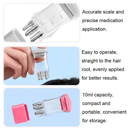 Plastic Scalp Applicator Portable Mini 10ML Hair Roots Massager with Scale Hair Head Massager Serum Oil Apply