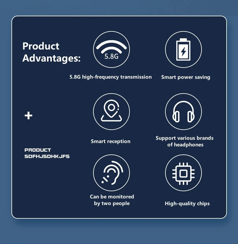 Miwayer 5.8G Wireless In Ear Monitor System Transmitter Receiver System IEM System with Transmitter Receiver Automatic Pairing