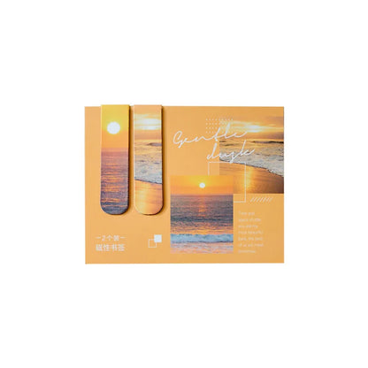 2 pcs Creative scenic magnetic bookmark Student decorative book holder reading accessories Student office Supplies