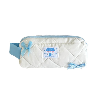 Blue Bow Pencil Case Cute Stationery Pencil Pouch Portable Trousse Large Capacity Estuche Escolar School Supplies Pencil Cases