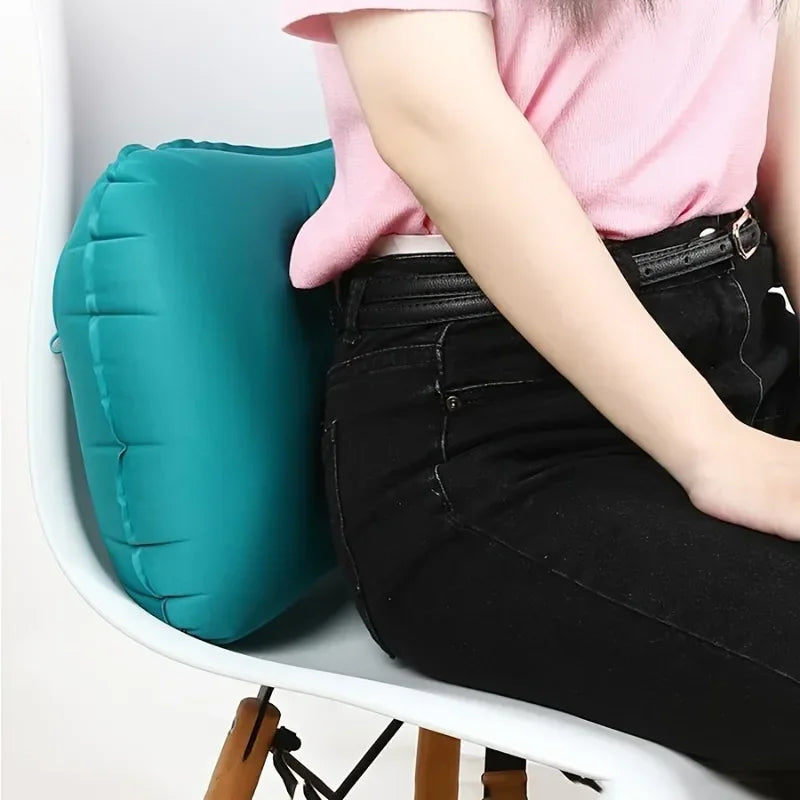 Inflatable Pillow - Compressible Portable Neck Cushion, For Travel, Home, Office & Camping - Multifunctional, Comfortable