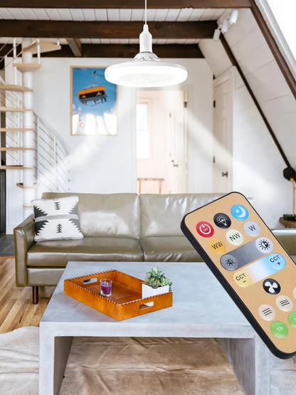 Smart 3-in-1 Ceiling Fan with Remote Control Lighting Lamp E27 Converter Base 85-265V Lighting Base for Bedroom and Living Room