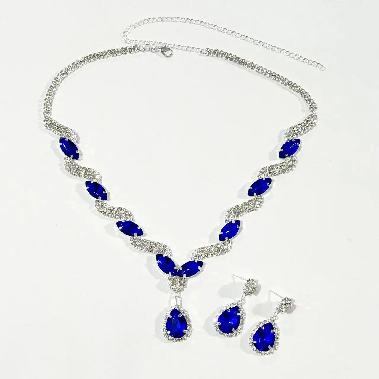 European and American 2-piece Bridal Jewelry Necklace Earrings Jewelry Set Banquet Dress Set Chain Fashion Versatile Accessories