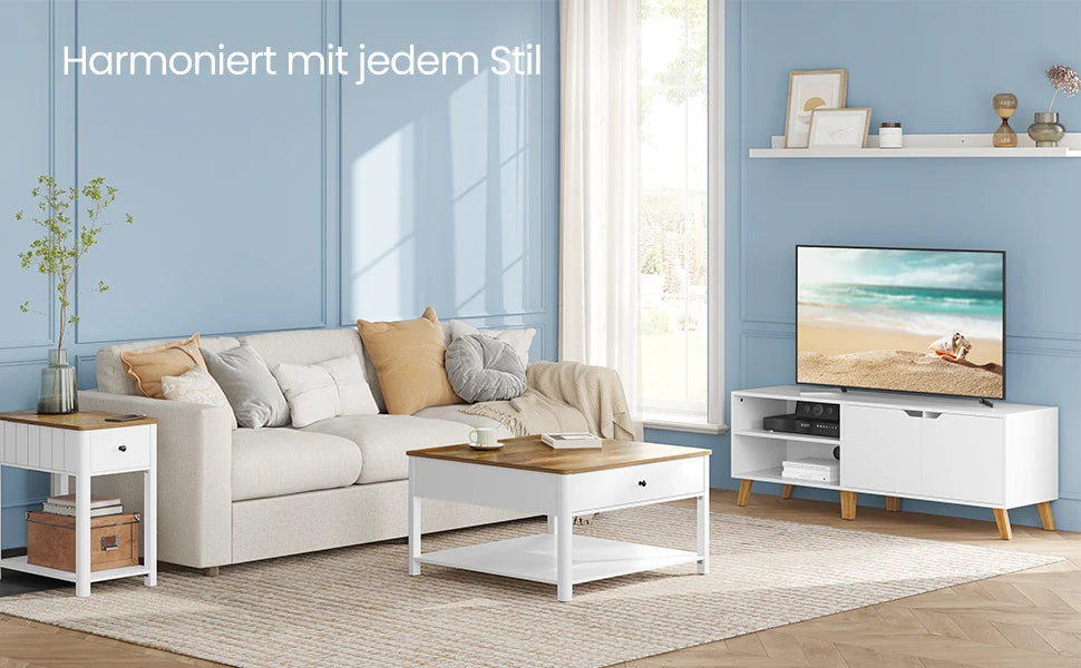 VASAGLE Low board TV wardrobe, Long 140cm, for television up to 65 inches