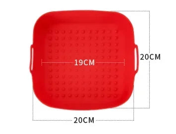 Air Fryer Silicone Pot Thick Reusable Silicone Square Air Fryer Liners Replacement of Parchment Liner Paper Air Fryer Basket