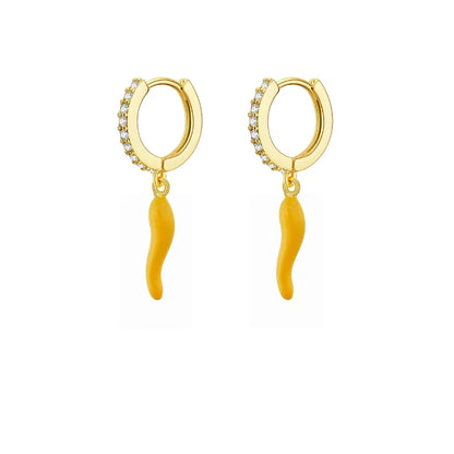 Enamel Earrings Colorful  Chili & Coin Pendant Drop Ear Ring Piercing Pendientes Punk Party Jewelry Modern Women's Earrings 2025