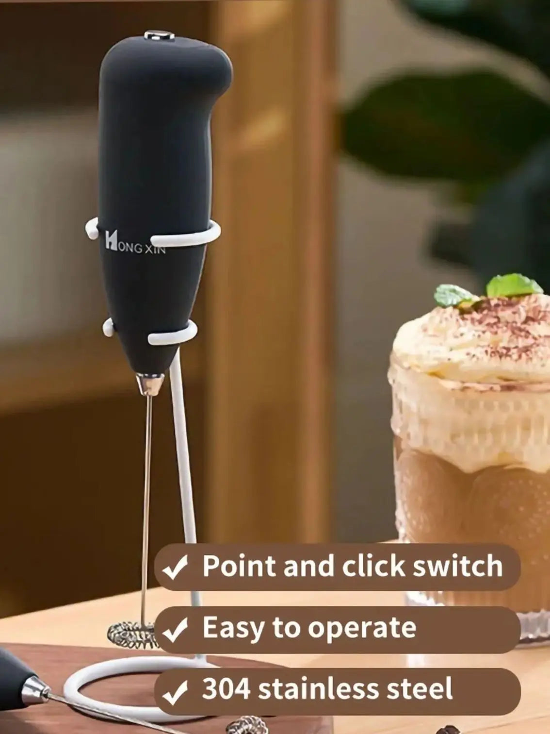 Electric Milk Frother Handheld Mixer Coffee Foamer Egg Beater Cappuccino Stirrer Mini Portable Blenders Home Kitchen Whisk Tool