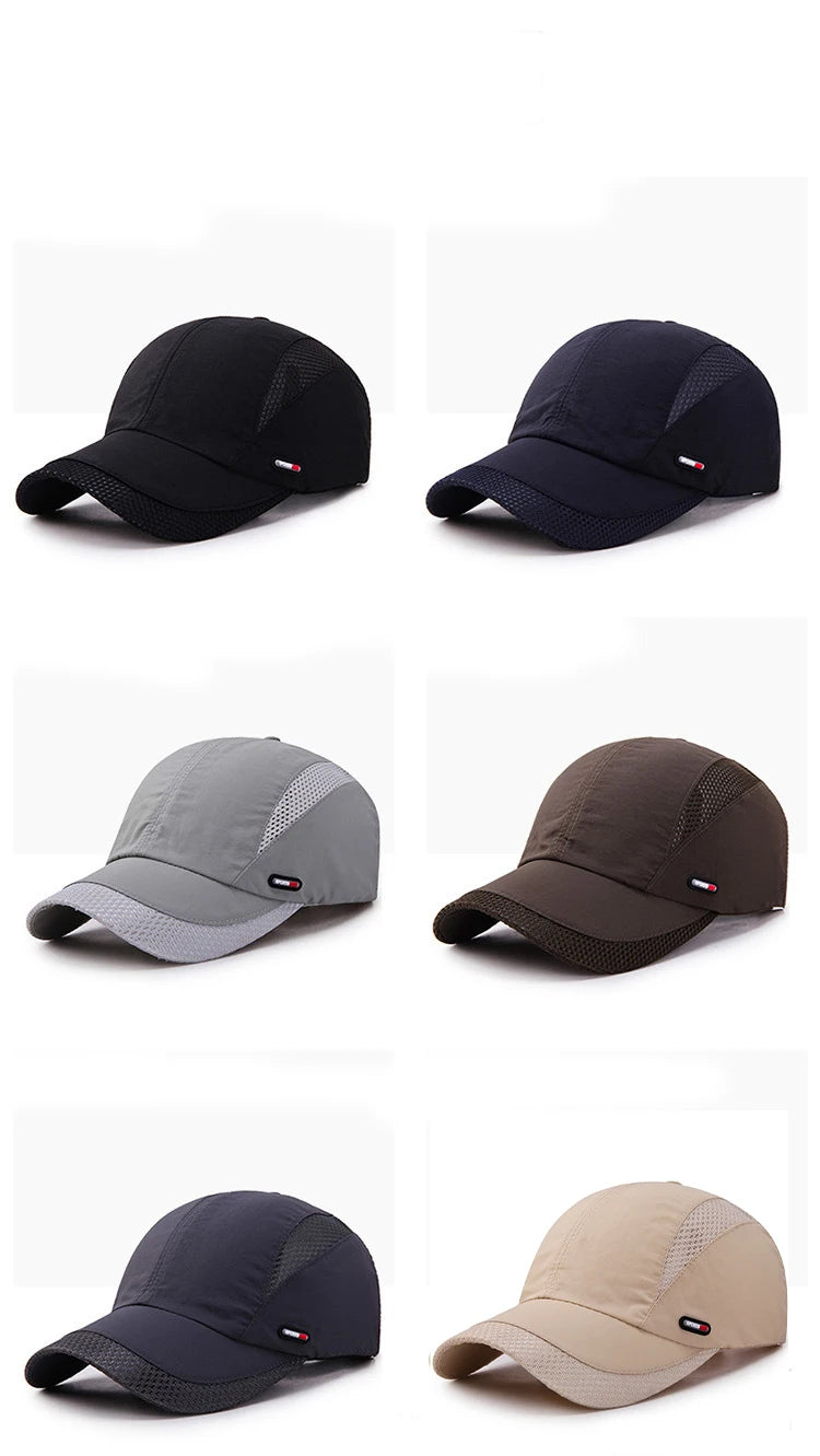 Summer Outdoor Sports Quick-Drying Mesh Baseball Cap Yuda Men Cap Simple Solid Color Hat