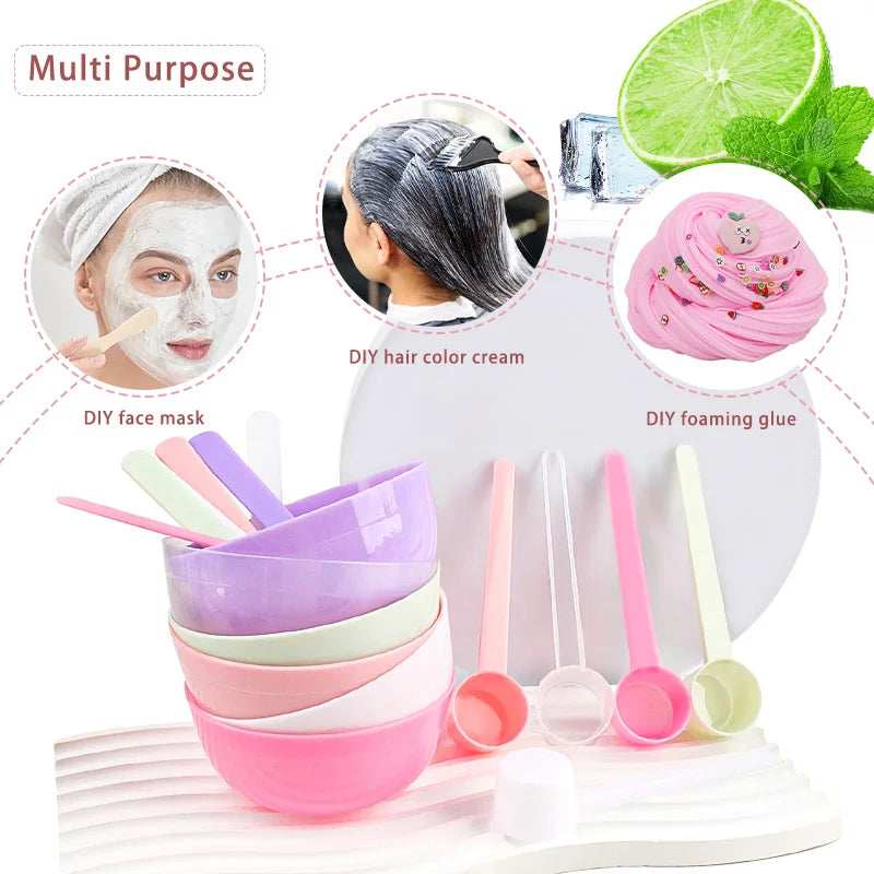 Non-toxic Silicone Mask Mud Essential Oil Bowl Scraper measuring spoon Face Skin Care Tools Convenient Clean Durable Makeup set