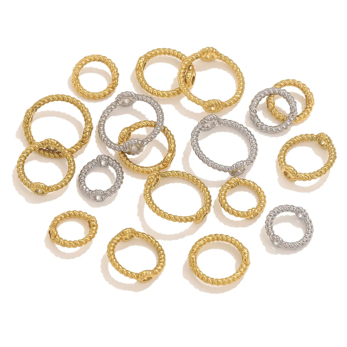 10pcs Stainless Steel 6 8 10mm Twisted Texture Round Jump Ring Personalized Fashion DIY Jewelry Accessories Wholesale