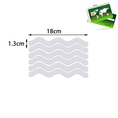 6Pcs S Shaped Anti Slip Strips Waterproof Safety Strips Shower Stickers Self-Adhesive Non Slip Tape For Bathtub Stairs Floor