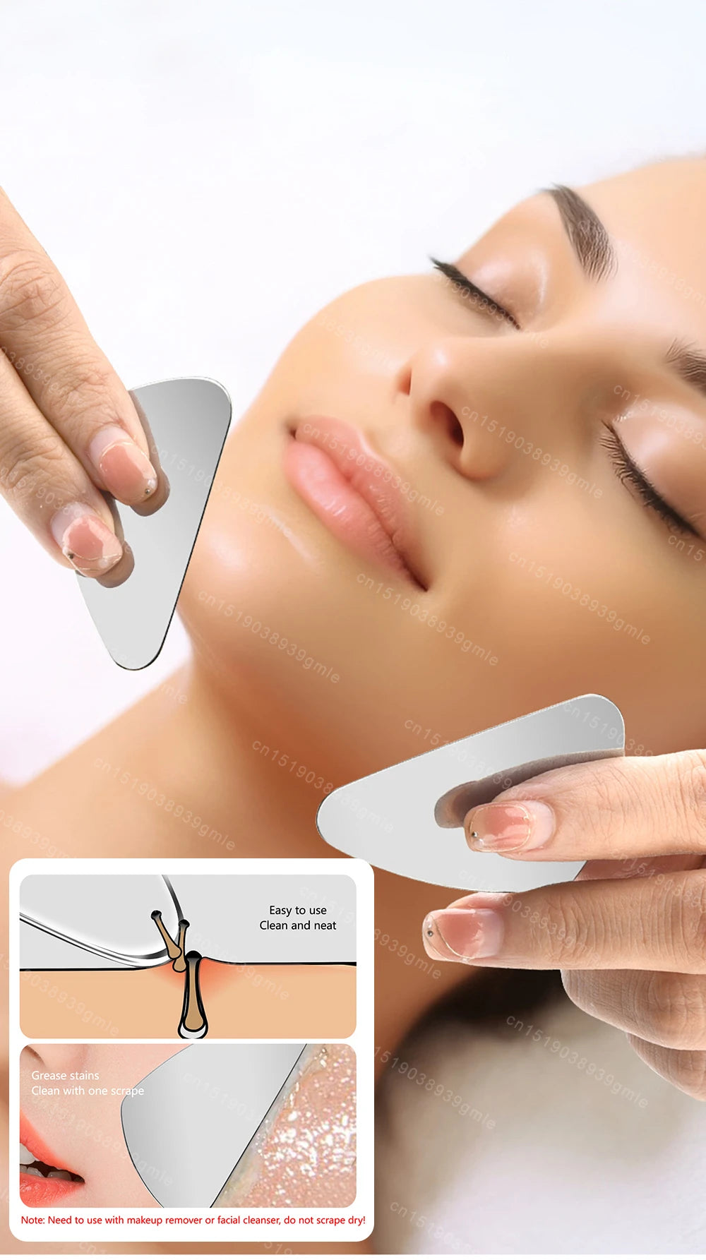 Stainless Steel Skin Scraping Face Massage Skincare Tool Guasha Scraper Lifting Anti Wrinkle Gua Sha Body Neck Care Massager