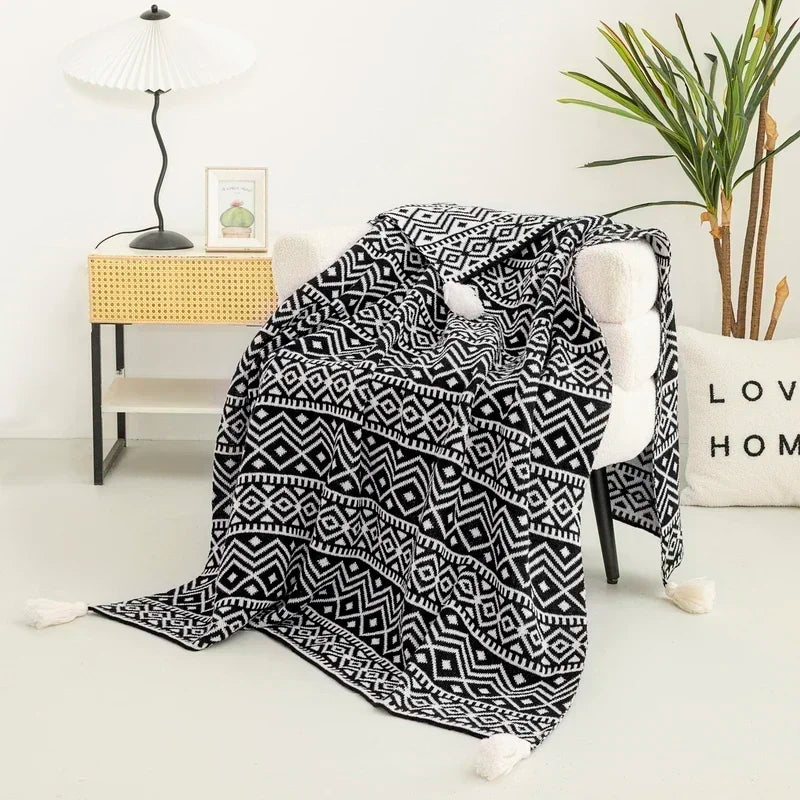 Bohemian Blanket Soft Sofa Cover Summer Blanket Office Nap Blankets Air Conditioning Blankets Knit Blanket For Travel