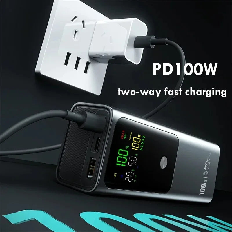 20000mAh High Quality Power Bank 100W Portable Fast Charging Powerbank External Spare Battery For IPhone Xiaomi Laptop 보조배터리