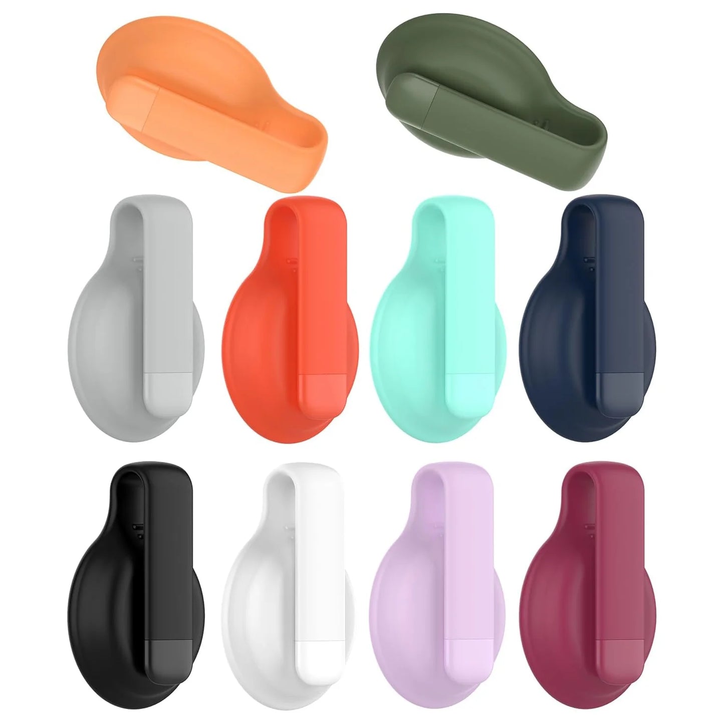 Silicone Steel Clip Compatible with Apple AirTag - Protective Silicone Clip for Tracker Protect Keychain Silicone Cover